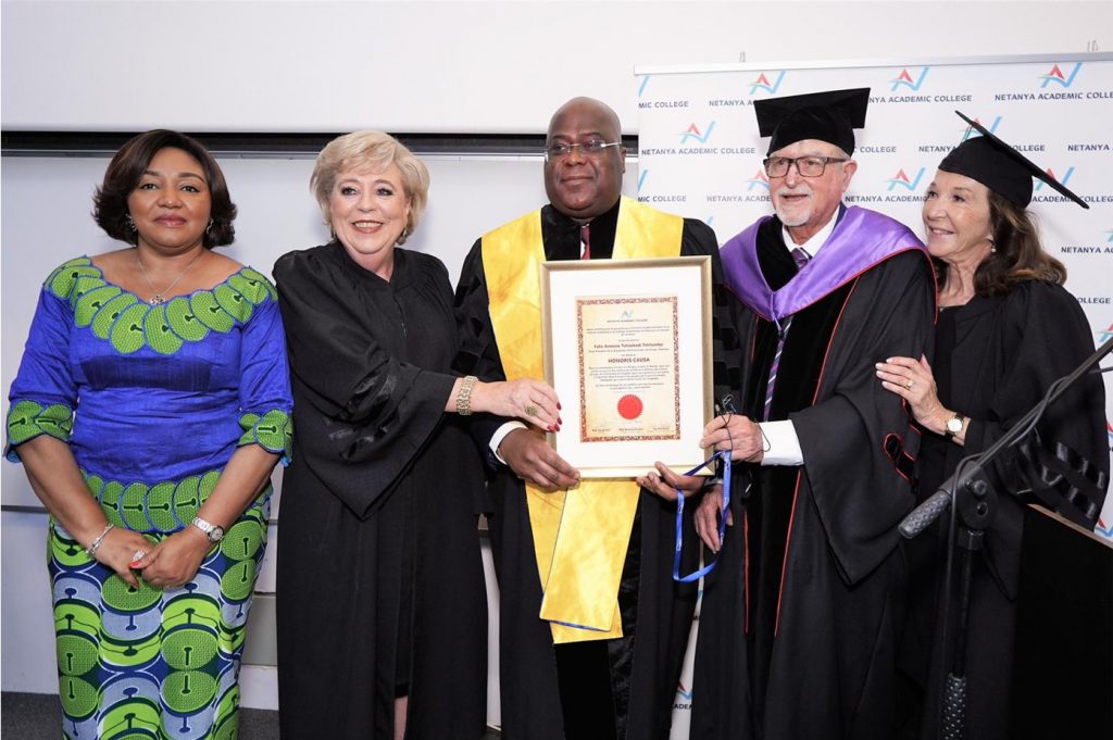 המכללה האקדמית נתניה העניקה תואר לשם כבוד לנשיא קונגו